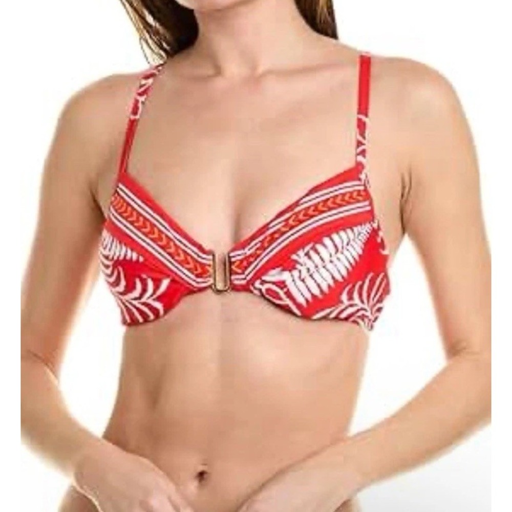 LA BLANCA Underwire Twist Convertible Bikini Bra Island Goddess in black-Size 14